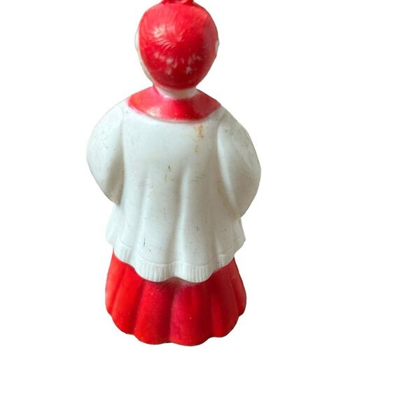 Vintage 1940s Celluloid Red White Christmas Choir Boy Figurine - Picture 4 of 6